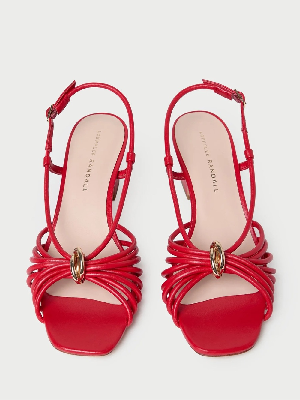 Loeffler Randall Minna Red Leather Heeled Sandal - Picture 2 of 10
